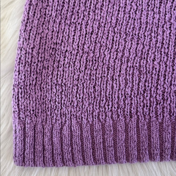 J. Crew Pointelle Purple Lavender High-Neck Textured Knit Sweater Tank Top S - Picture 10 of 15